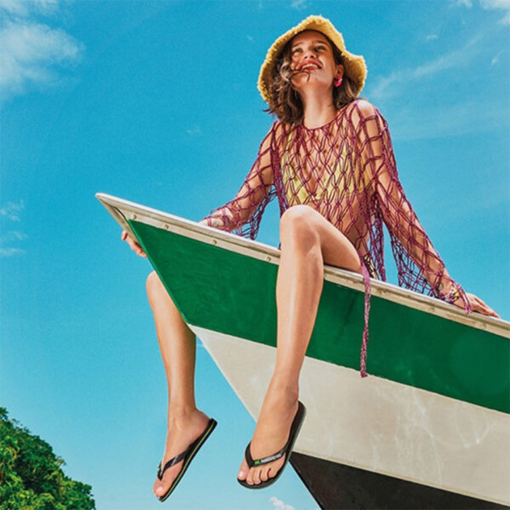 Chanclas Havaianas brasil logo black/black hombre - Querol online