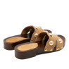 SANDALIA DE TACÓN DE PIEL TACHUELAS GIANNA CAMEL PORRONET