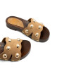 SANDALIA DE TACÓN DE PIEL TACHUELAS GIANNA CAMEL PORRONET