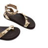 SANDALIA PLANA DE PIEL TACHUELAS HOLLY ORO PORRONET