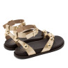 SANDALIA PLANA DE PIEL TACHUELAS HOLLY ORO PORRONET