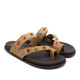 SANDALIA PLANA DE PIEL TACHUELAS HANNAH CAMEL PORRONET - Querol online