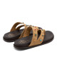 SANDALIA PLANA DE PIEL TACHUELAS HANNAH CAMEL PORRONET - Querol online