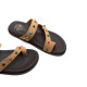 SANDALIA PLANA DE PIEL TACHUELAS HANNAH CAMEL PORRONET - Querol online