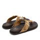 SANDALIA PLANA DE PIEL ESCLAVA HARPER CAMEL PORRONET - Querol online