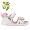 sandalias Biomecanics 262163 blancas con flores y leopardos