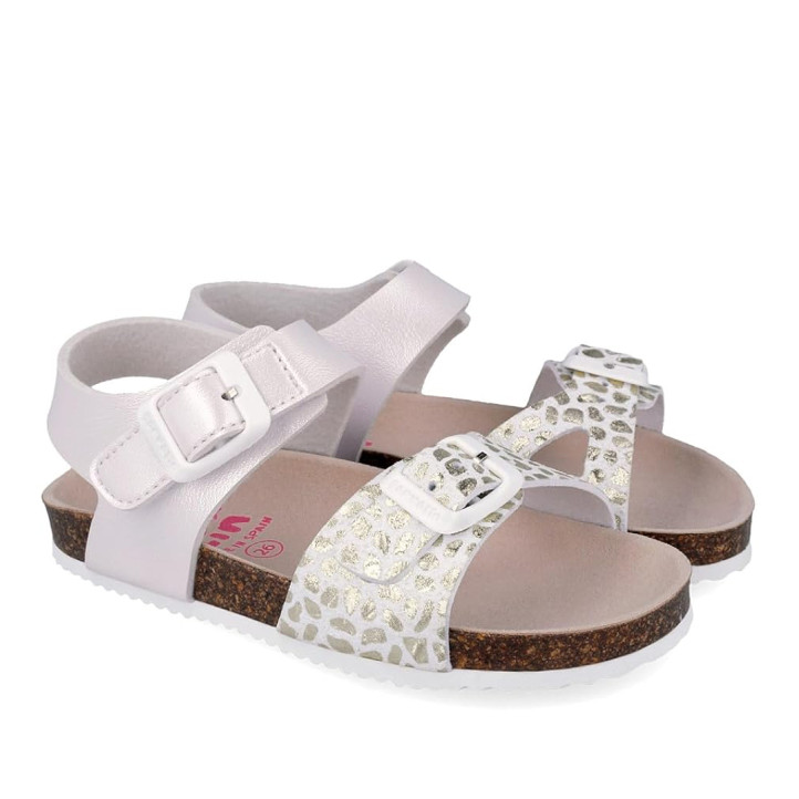 sandalias Garvalin 262466 blancas con animal print de brilli brilli - Querol online