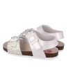 sandalias Garvalin 262466 blancas con animal print de brilli brilli