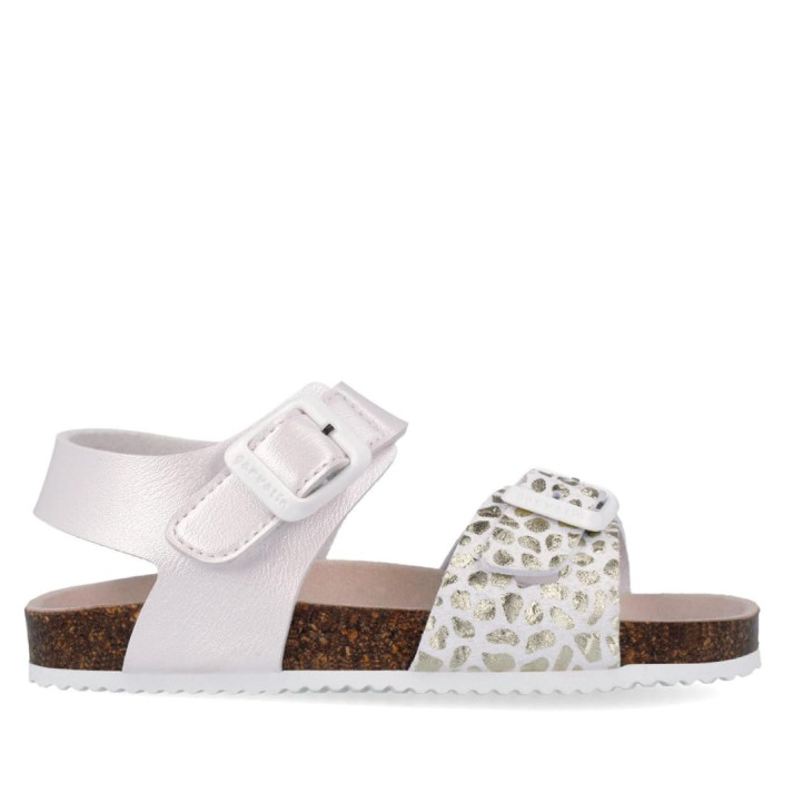 sandalias Garvalin 262466 blancas con animal print de brilli brilli - Querol online