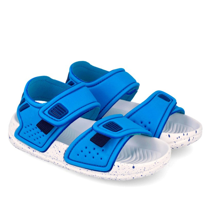 xancletes Garvalin 262705 blaves amb doble velcro i sola motejada - Querol online