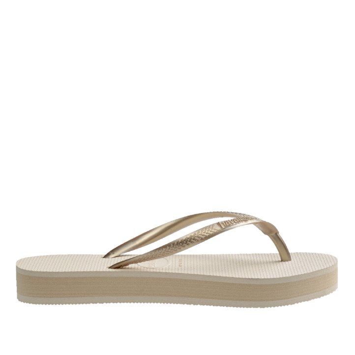 Chanclas Havaianas slim flatform beige mujer - Querol online
