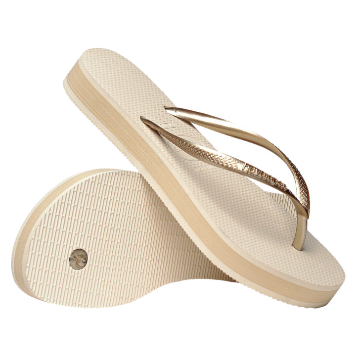 Chanclas Havaianas slim flatform beige mujer - Querol online
