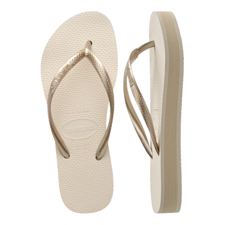 Chanclas Havaianas slim flatform beige mujer - Querol online