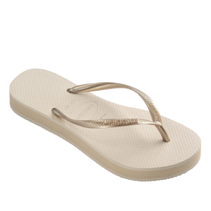 Chanclas Havaianas slim flatform beige mujer - Querol online