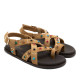SANDALIA PLANA DE PIEL HAZEL CAMEL PORRONET - Querol online