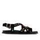 SANDALIA PLANA DE PIEL HAZEL NEGRO PORRONET - Querol online