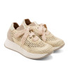 DEPORTIVA CALADA DE PIEL Y TEXTIL INÉS ARENA ORO PORRONET