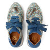 DEPORTIVA CALADA DE PIEL Y TEXTIL INÉS AZUL PORRONET