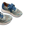 DEPORTIVA CALADA DE PIEL Y TEXTIL INÉS AZUL PORRONET