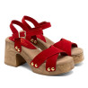 SANDALIA PIEL TACÓN VANESA ROJO PORRONET