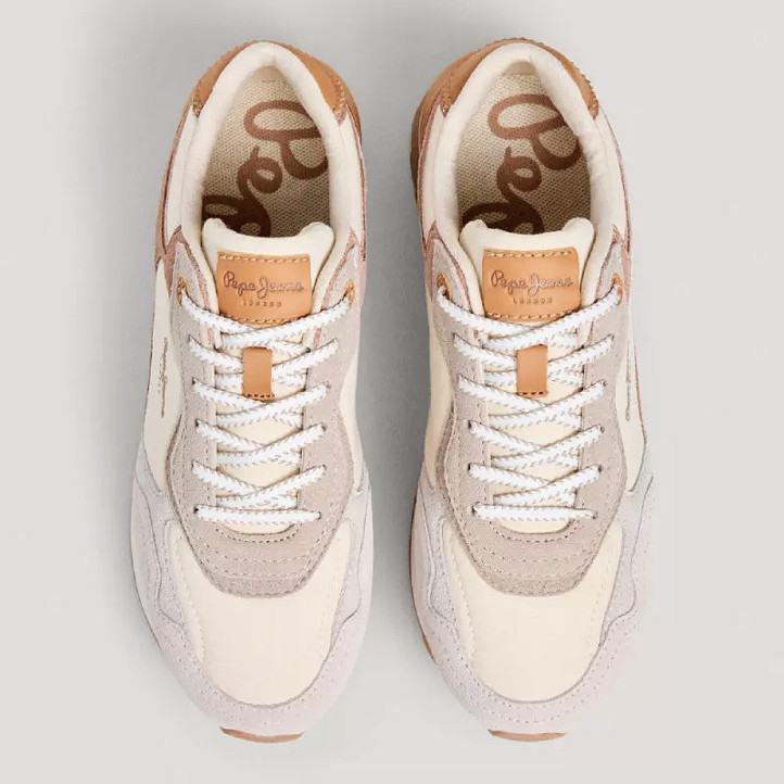 Zapatillas urban Pepe Jeans freya lea en tonos tierra con plataforma - Querol online
