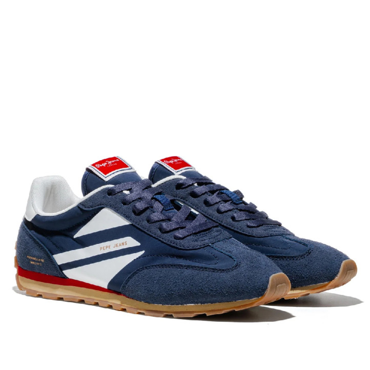 Sabatilles esportives Pepe Jeans jason bran blau marí amb detalls blancs i vermells - Querol online