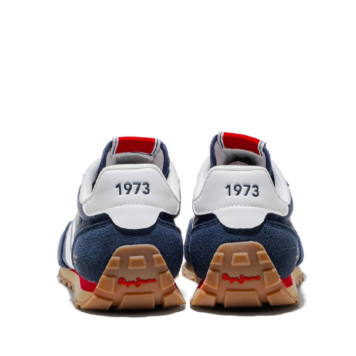 Zapatillas deportivas Pepe Jeans jason brand azul marino con detalles blancos y rojos - Querol online