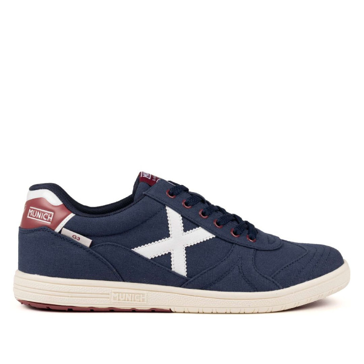 Zapatillas deportivas Munich g-3 canvas 457 azules con detalles granates - Querol online