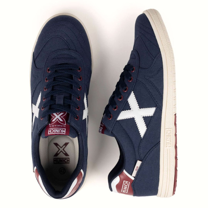 Sabatilles esportives Munich g-3 canvas 457 blaves amb detalls granats - Querol online