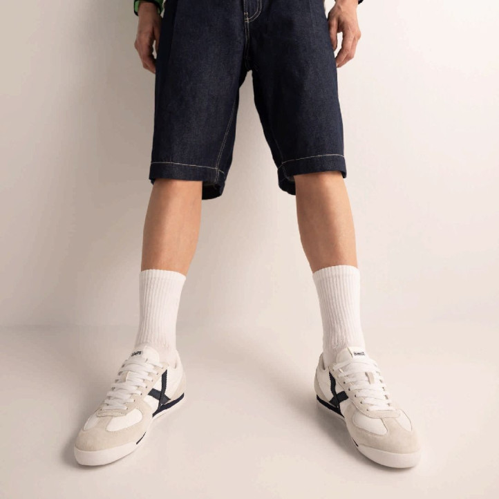 Zapatillas deportivas Munich stereo 03 blanca y gris - Querol online