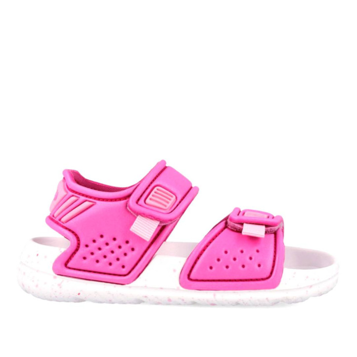 Chanclas Garvalin 262705 rosas con doble velcro y suela moteada - Querol online