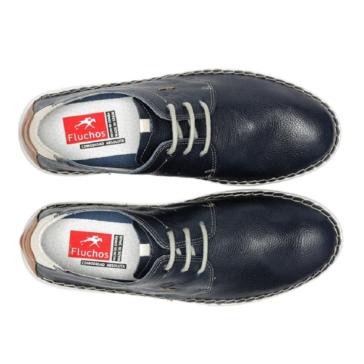 Zapatos sport Fluchos lester azules con detalles marrones - Querol online