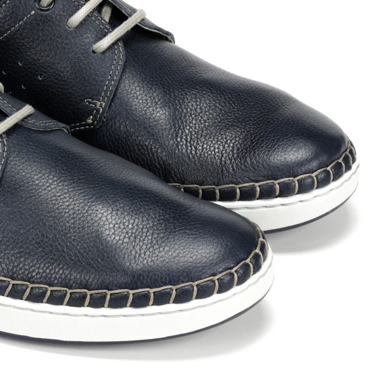 Zapatos sport Fluchos lester azules con detalles marrones - Querol online