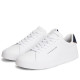 Sabatilles esportives Tommy Hilfiger white amb navy blue i brown de pell amb logo - Querol online