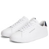 Zapatillas deportivas Tommy Hilfiger white con navy blue y brown de piel con logo