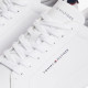 Zapatillas deportivas Tommy Hilfiger white con navy blue y brown de piel con logo - Querol online