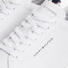 Zapatillas deportivas Tommy Hilfiger white con navy blue y brown de piel con logo