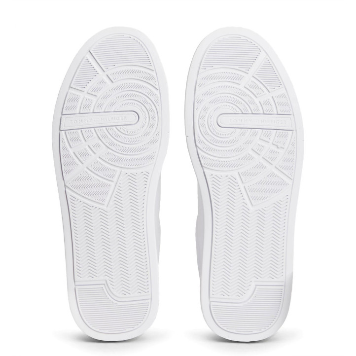 Zapatillas deportivas Tommy Hilfiger white con navy blue y brown de piel con logo - Querol online