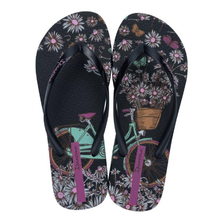 CHANCLAS DE MUJER IPANEMA MARI BLOOM BLACK/BLACK/PINK - Querol online