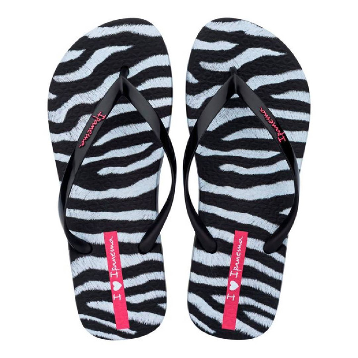 CHANCLAS DE MUJER IPANEMA ANIMAL PRINT VII FEM BLACK/WHITE/PINK - Querol online