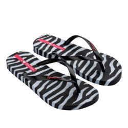 CHANCLAS DE MUJER IPANEMA ANIMAL PRINT VII FEM BLACK/WHITE/PINK - Querol online
