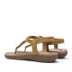 Sandalias planas Amarpies marrones con brillos tira al dedo y aplique de madera - Querol online