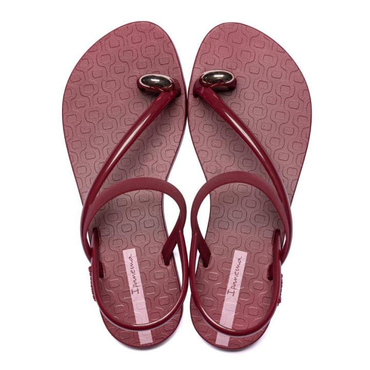 CHANCLAS DE MUJER IPANEMA GLAM RING SANDAL BURGUNDY/ROSE - Querol online