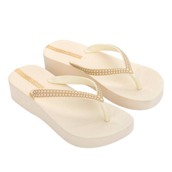 CHANCLAS DE MUJER IPANEMA MESH XI PLAT FEM BEIGE/BEIGE/GOLD - Querol online