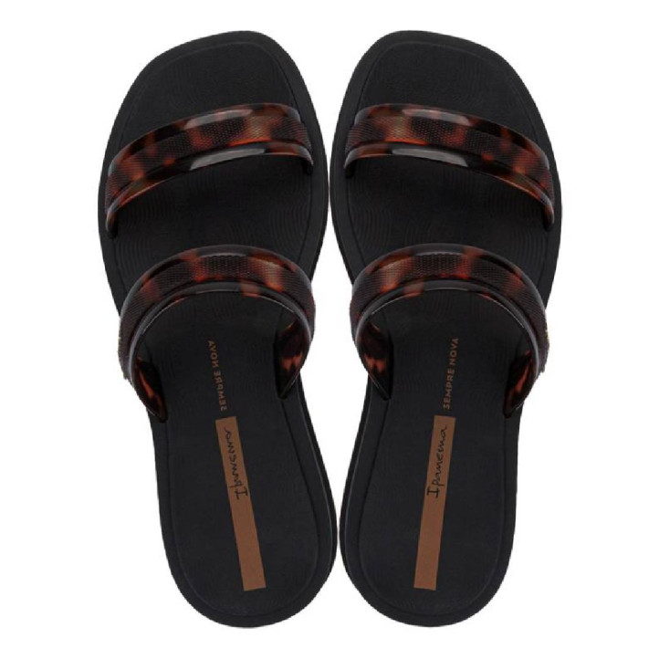 CHANCLAS DE MUJER IPANEMA GLOW TRENDY SLIDE AD BLACK/TURTLE/BROWN - Querol online