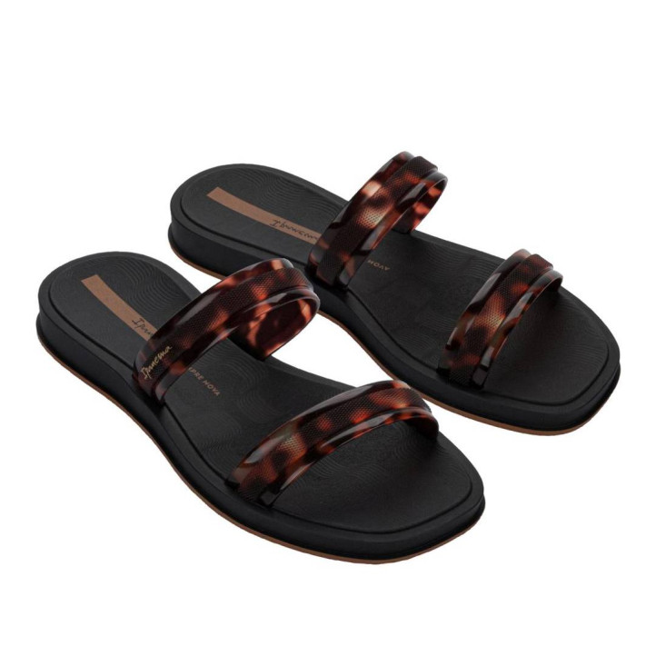 CHANCLAS DE MUJER IPANEMA GLOW TRENDY SLIDE AD BLACK/TURTLE/BROWN - Querol online