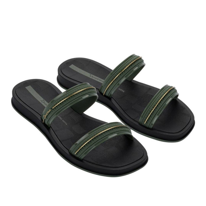 CHANCLAS DE MUJER IPANEMA GLOW SLIDE AD BLACK/GREEN/GOLD - Querol online