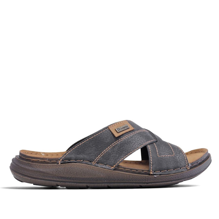 Sandàlies In Blu grises blavoses amb detalls marrons i tires creuades - Querol online