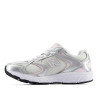 Zapatillas deporte New Balance 408 white con silver metallic y pink niña