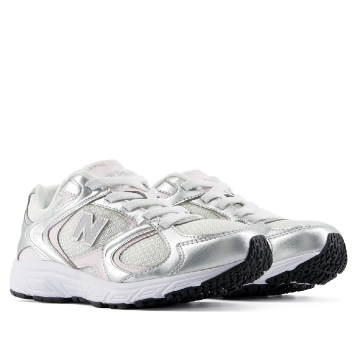 Sabatilles esport New Balance 408 white amb silver metallic i pink nena - Querol online